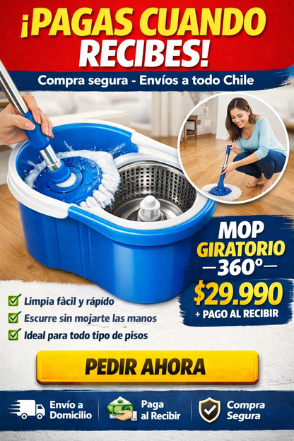 Mopa Giratoria 360° con Sistema de Escurrido