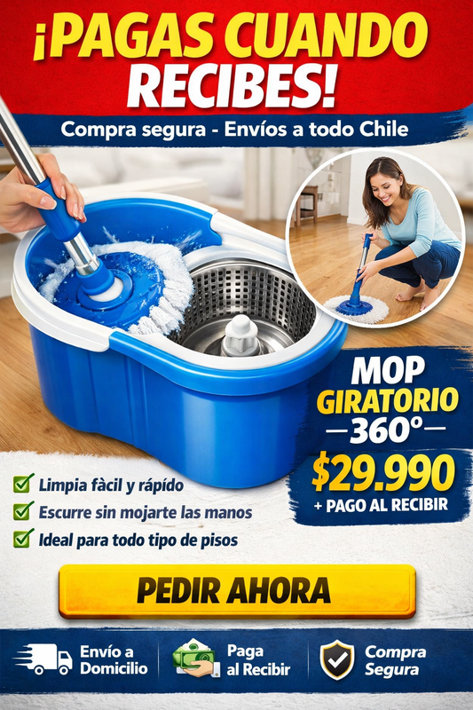 Mopa Giratoria 360° con Sistema de Escurrido